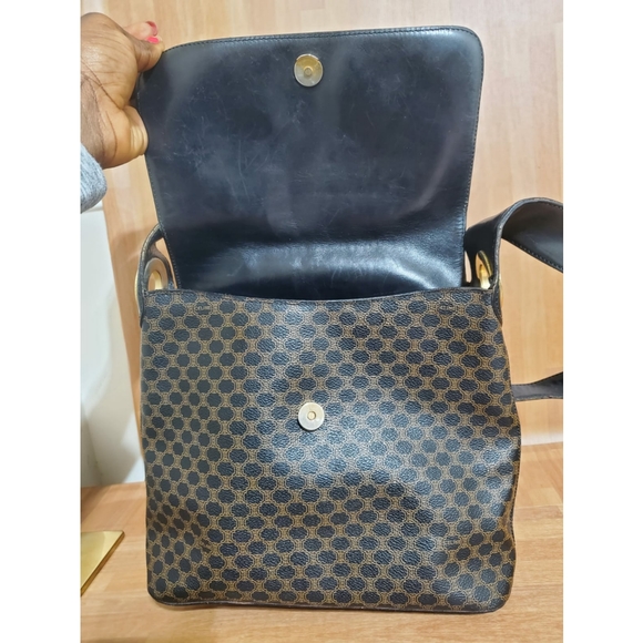 Celine Vintage Flap Shoulder Bag Macadam Coated Canvas Medium - Picture 9 of 12